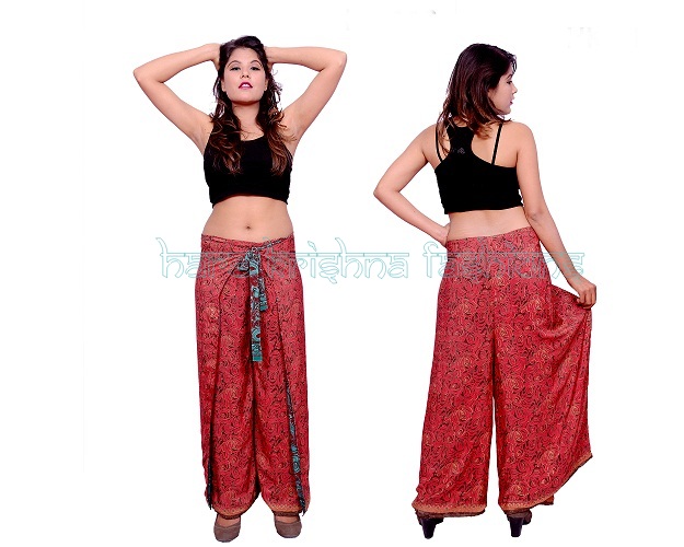 Silk Reversible Wrap Around Trouser