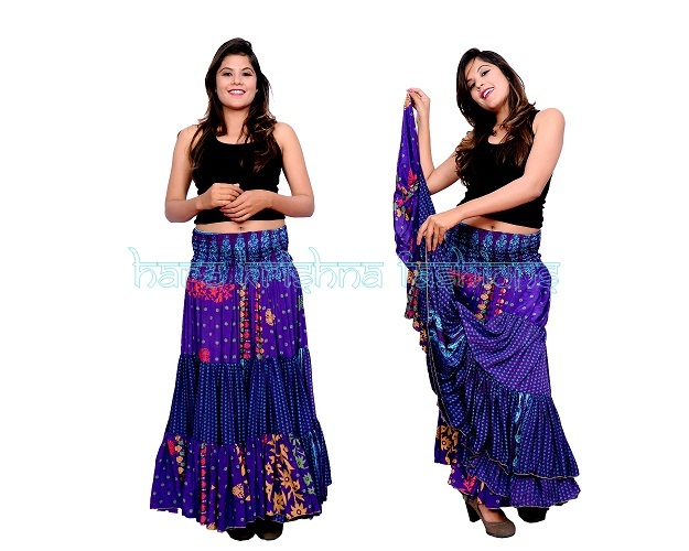 Silk Full Fril Skirt 