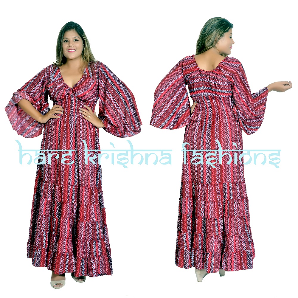 Viscose Print Raber Choli Flare Sleeve Dress